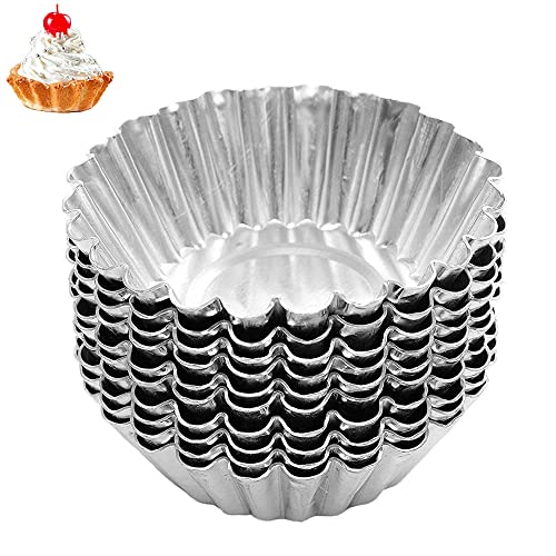 50 Stück Eier Kuchenform Wiederverwendbare, Pudding Muffin Eierkuchenform, Aluminium Muffin Eierkuchenform, Eierkuchenform Egg Tart, für Cupcake, Pudding, Tart Ei, Muffin und Küchen Backwerkzeuge von Amasawa