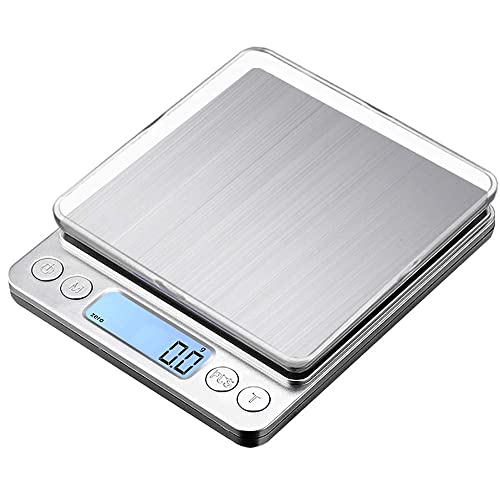 Amasawa Edelstahl Waage Küche, Mini Digitale Taschenwaage, Edelstahl Cuisine Waage, Elektronische Edelstahl Waage, für Backen Zutaten Schmuck Briefmarken und Kaffee Edelstahl Wi Egefläche, 0.1g-1000g von Amasawa