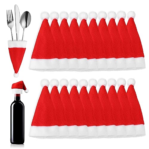 Amaxiu Weihnachten Bestecktaschen,20 Stück Mini Weihnachtsmannmütze Weihnachtsbesteckhalter Besteck Aufbewahrungsbeutel für Weihnachten DIY WeihnachtstischdekoWeinflasche Topper Hut Rot Geschenke Amaxiu Weihnachten Bestecktaschen,20 Stück Mini Weihnachtsmannmütze Weihnachtsbesteckhalter Besteck Aufbewahrungsbeutel für Weihnachten DIY WeihnachtstischdekoWeinflasche Topper Hut Rot Geschenke von Amaxiu