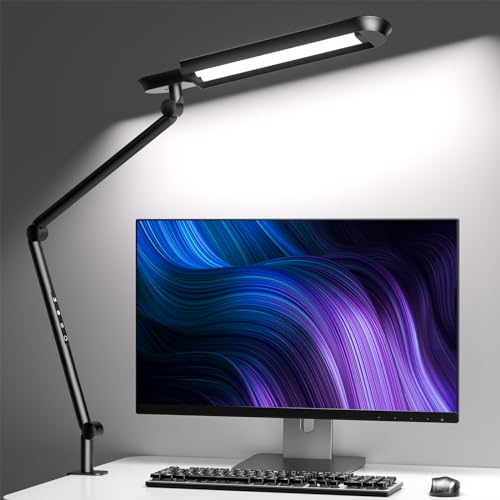 AmazLit Schreibtischlampe, LED Schreibtischlampe 1100 Lumen mit Klemme Schwenkarm Architektenlampe 18W Hohe Helligkeit Keine Blendung Augenschutz Bürolampe Mehrfachbeleuchtung/Funktion AmazLit Schreibtischlampe, LED Schreibtischlampe 1100 Lumen mit Klemme Schwenkarm Architektenlampe 18W Hohe Helligkeit Keine Blendung Augenschutz Bürolampe Mehrfachbeleuchtung/Funktion von AmazLit