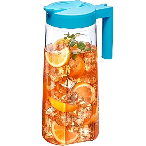Amazing Abby,Schlank – Tritan-Krug (1.8 l), unzerbrechlicher Kunststoffkrug mit Deckel, BPA-frei, hitzebeständig, spülmaschinenfest, drinnen und draußen, blau von Amazing Abby