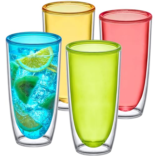 Amazing Abby Andes Isolierbecher, wiederverwendbar, doppelwandig, BPA-frei, bruchsicher, spülmaschinenfest, 590 ml, 4 Stück von Amazing Abby