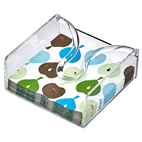 Amazing Abby Serviettenhalter aus Acryl (16,5 x 16,5 cm), transparenter Kunststoff-Serviettenhalter, tolle Aufbewahrung für Küchentheke, Esstisch, Badezimmer-Waschtisch und mehr von Amazing Abby