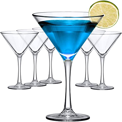 Amazing Abby - Vesper – 284 ml Martini-Gläser aus Kunststoff (6er-Set), Kunststoff-Cocktailgläser, wiederverwendbar, BPA-frei, bruchsicher, spülmaschinenfest, perfekt für Pool, Outdoor, Camping und von Amazing Abby