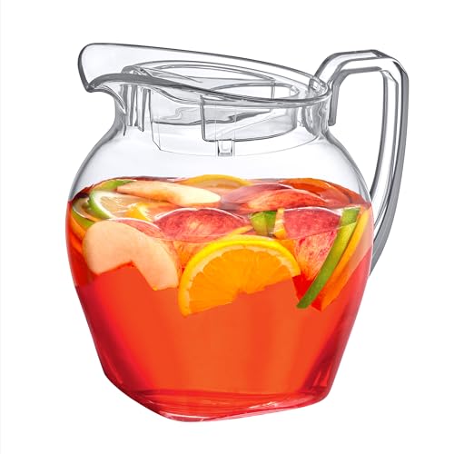 Amazing Abby Vively Grand – Acryl-Krug (2,7 l), transparenter Kunststoff-Wasserkrug mit Deckel, Kühlschrankkrug, BPA-frei, bruchsicher, ideal für Eistee, Sangria, Limonade, Saft, Milch und mehr von Amazing Abby