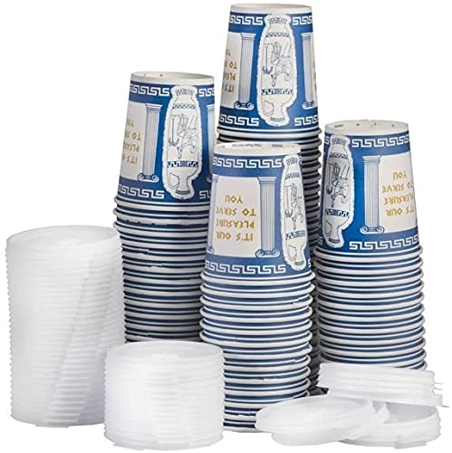 Amazing Goods New York Papier-Kaffeetassen, Einweg-Kaffeetassen aus Papier mit Deckel, Heiß-/Kaltgetränke, 284 ml, 50 Stück von Amazing Goods