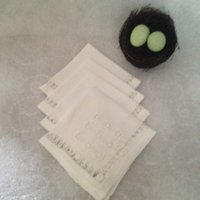 Satz Von 4 Hand Servietten Geläutert Und Gestärktem Handgezeichneten Feine Handarbeit von AmazingCollections