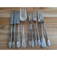 Antik/Vintage Silber Teller Gemischte Gabeln & Messer Besteck Schmuck Bastelzubehör Lot, 41Er Set von AmazingSilver21