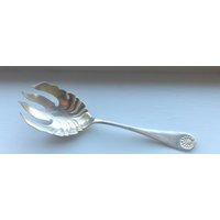 Antikes Sammlerstück Rarität J.a. Thomason Silber 1876 Shell Brite Cut Buffet/Salat Serviergabel 9" von AmazingSilver21