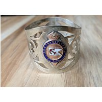 Antikes Sammlerstück T S Siebenbürgen Silber Plättchen Pierced Rund Servietten Ring/Halter 1 5/8" von AmazingSilver21