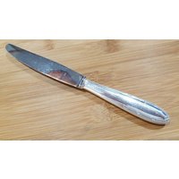 Vintage Ercuis Silber Rubans Croises Modern Hollow Dinner Messer 8 1/8" 12Er Set, Frankreich von AmazingSilver21