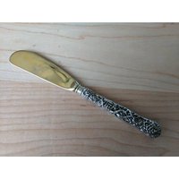 Vintage Godinger Silver Grapevine Repousse Flachgriff Butterstreuer 5 1/4", 6Er Set von AmazingSilver21