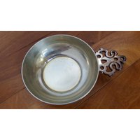 Vintage Rüstung Silber Fleur-De-Lis Griff Porringer/Dip Server, 2Er Set Vintage Rüstung Silber Fleur-De-Lis Griff Porringer/Dip Server, 2Er Set von AmazingSilver21