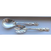 Vintage Towle Silber Teller Braut Rose Salat Servierlöffel & Gabel Set 9 1/2", 2Er von AmazingSilver21