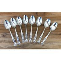 Vintage Wm Rogers 1951 Magnolia/Inspiration Teelöffel 6 1/8", 8Er Set von AmazingSilver21