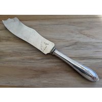 Wunderschöner Antiker Sterling Henkel Olive Große Geätzte Klinge Eisschneider/Kuchen Serviermesser 10 1/8", Mono M D von AmazingSilver21