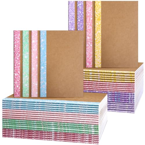 AmazingSpark 48 Pcs Kraft Composition Notebooks Bulk A5 Lined Journals College Ruled Small Travel Journal Notebook with Glitter Spines for Office School Supplies, 5.8 x 8.3 Inch, 60 Pages, 30 Sheets AmazingSpark 48 Pcs Kraft Composition Notebooks Bulk A5 Lined Journals College Ruled Small Travel Journal Notebook with Glitter Spines for Office School Supplies, 5.8 x 8.3 Inch, 60 Pages, 30 Sheets von AmazingSpark