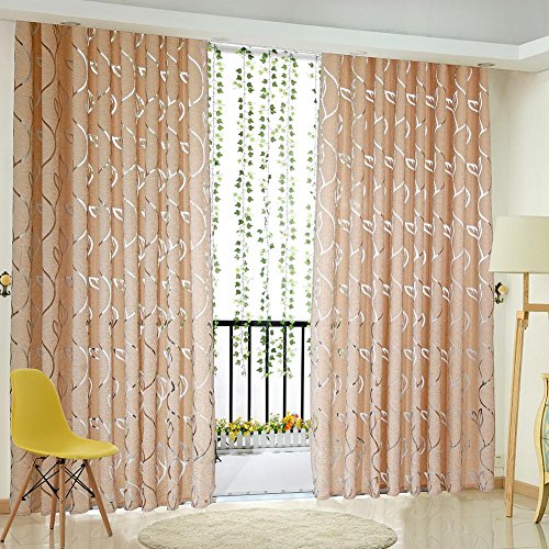 Amazingdeal365 Schal Vorhang Flugfensterdeko Voile Gardinen Schal 2m *1 m Set für Tür Schlafzimmer Wohnzimmer Kinderzimmer Balkon Terasse Spielzimmer (dunkel Kaffe) von Amazingdeal365