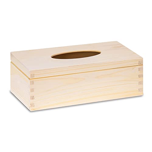 Taschentuchbox Kosmetiktücher Box 26x14x8 cm - Taschentuchspender Tissue Box Kosmetiktuchspender aus Holz Holzkasten zum Bemalen Decoupage von Amazinggirl