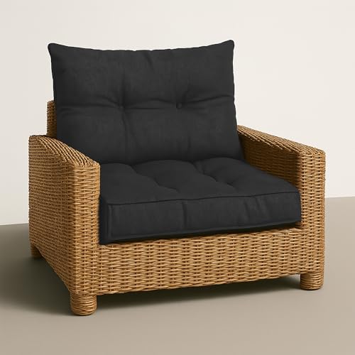 Amazinggirl Polster für Gartenmöbel Sitzpolster 60x60 cm - Lounge Kissen Outdoor Polster Balkon und Gartenmöbel-Kissen Loungekissen Gartenpolster Auflagen für Rattanmöbel Graphit von Amazinggirl