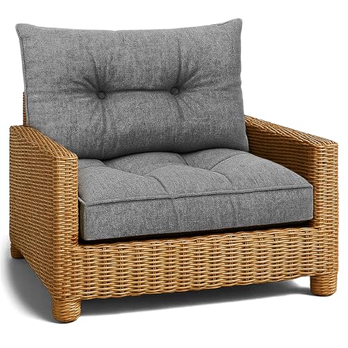 Amazinggirl Polster für Gartenmöbel Sitzpolster 60x60 cm - Lounge Kissen Outdoor Polster Balkon und Gartenmöbel-Kissen Loungekissen Gartenpolster Auflagen für Rattanmöbel Grau von Amazinggirl
