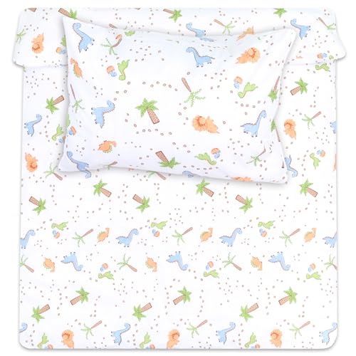 Kinderbettwäsche 100x135 Baumwolle – Bettwäsche Kinder Baby Jungen Mädchen Bettwäsche-Sets Bettbezug 100 x 135 cm Kissenbezug 40x60 Dinosaurier von Totsy Baby