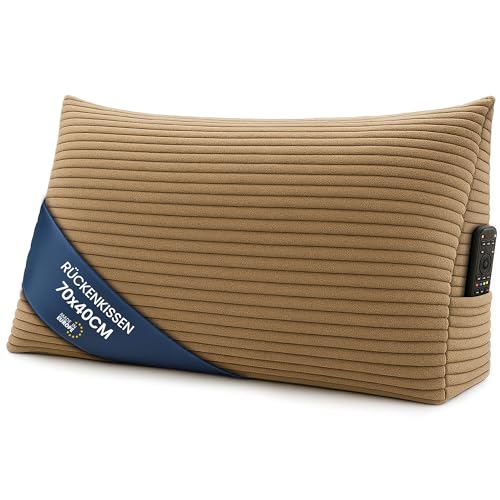 Keilkissen Rückenkissen Cord Kissen 70 cm breit - Lesekissen für Bett Sofa und Couch Sofakissen groß Wandkissen Couchkissen Reading Pillow Stützkissen für Rückenlehne Braun Keilkissen Rückenkissen Cord Kissen 70 cm breit - Lesekissen für Bett Sofa und Couch Sofakissen groß Wandkissen Couchkissen Reading Pillow Stützkissen für Rückenlehne Braun von Amazinggirl