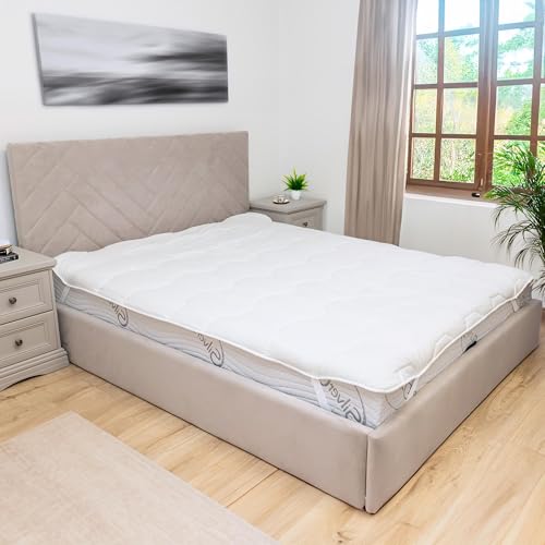 Matratzen Topper 160x200 - Matratzentopper Matratzenauflage Matratzenschutz Matratzenschoner Bett Milbenbezug Matratzenunterlage Matrazenschoner Bettauflage Unterbett von Amazinggirl
