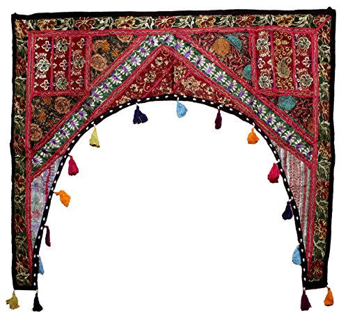 Home Dekorative Patchwork bestickt Fenster Valence Door Hanging Bandhanwar Toran, baumwolle, Multi 1, 39" X 38" Inches von Amazingindiaonline