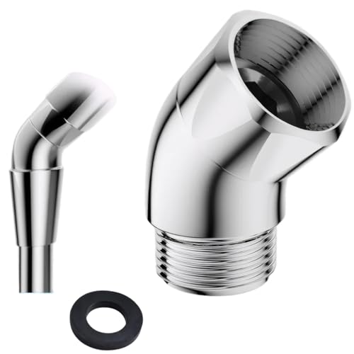 Amazleer 135 Grad Handbrause Adapter mit Gummidichtung, Hochwertiges Gelenkstück für Duschkopf, Winkelstück für Handbrause, Duschschlauch Adapter (135 Grad Handbrause Adapter, Basic, 135 Grad) von Amazleer