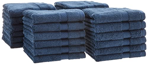 Amazon Aware Handtücher aus weicher 100 % Bio-Baumwolle, Waschlappen, 24 Stück, Marine, 33 x 33 cm von Amazon Aware