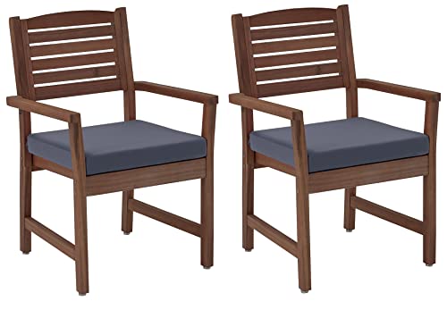 Amazon Aware gepolsterter Esszimmerstuhl für den Außenbereich, Akazienholz, 2er-Set, Walnussbraun, Belastbarkeit 102 kg, Geformter Rücken Amazon Aware gepolsterter Esszimmerstuhl für den Außenbereich, Akazienholz, 2er-Set, Walnussbraun, Belastbarkeit 102 kg, Geformter Rücken von Amazon Aware