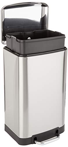 Amazon Basics Mülleimer, schmutzabweisend, rechteckig, mit sanft schließendem Fußpedal, für Badezimmer, Schlafzimmer, Wohnzimmer oder Büro, Nickel, 20 l Amazon Basics Mülleimer, schmutzabweisend, rechteckig, mit sanft schließendem Fußpedal, für Badezimmer, Schlafzimmer, Wohnzimmer oder Büro, Nickel, 20 l von Amazon Basics