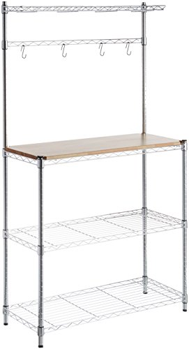 Amazon Basics 3 Regale Küchenregal, Holz/Chromfarben, 14.38 Kgs, 91.44 x 35.56 x 161.04 cm, 36 x 63.4 von Amazon Basics
