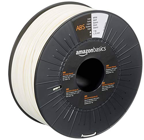 Amazon Basics 3D-Drucker-Filament aus ABS-Kunststoff, 1.75 mm, Weiß, 1-kg-Spule von Amazon Basics