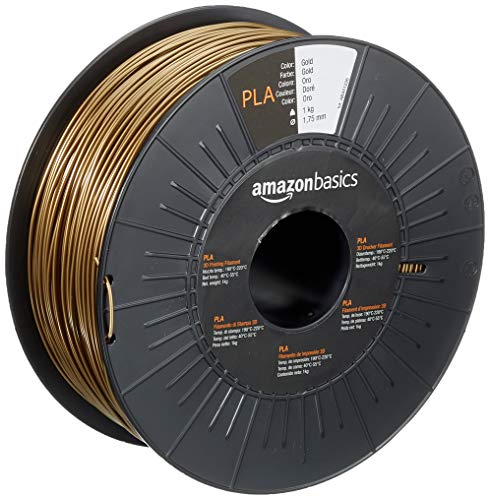 Amazon Basics 3D-Drucker-Filament aus PLA-Kunststoff, 1.75 mm, Goldfarben, 1-kg-Spule von Amazon Basics