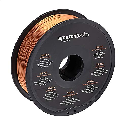 Amazon Basics 3D-Drucker-Filament aus PLA-Seide, 1.75 mm, 1-kg-Spule, Seidenkupfer von Amazon Basics