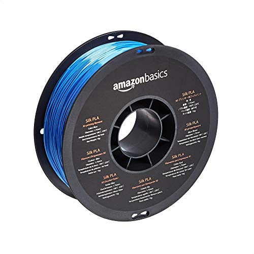 Amazon Basics 3D-Drucker-Filament aus PLA-Seide, 1.75 mm, 1-kg-Spule, Seidenblau von Amazon Basics