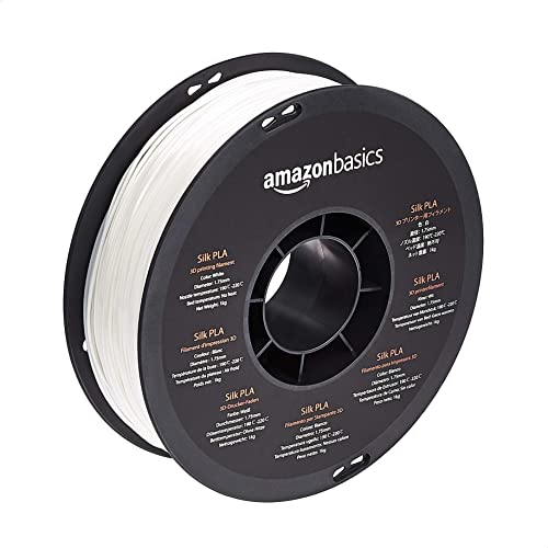 Amazon Basics 3D-Drucker-Filament aus PLA-Seide, 1.75 mm, 1-kg-Spule, Seidencremefarben von Amazon Basics