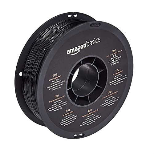 Amazon Basics – 3D-Drucker-Filament aus TPU-Kunststoff, 1.75 mm, 1-kg-Spule, Schwarz von Amazon Basics