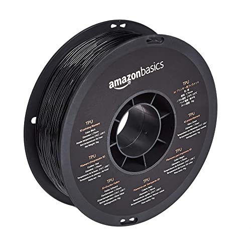 Amazon Basics 3D-Drucker-Filament aus TPU-Kunststoff, 1.75 mm, 1-kg-Spule, Schwarz von Amazon Basics