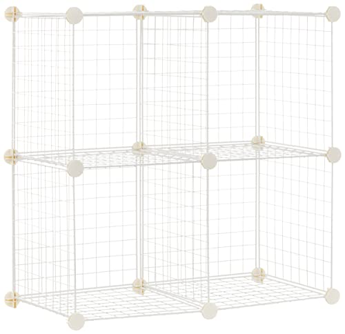 Amazon Basics 4 Regalwürfel Drahtregal, Weiß, 37 D x 77 W x 77 H cm von Amazon Basics