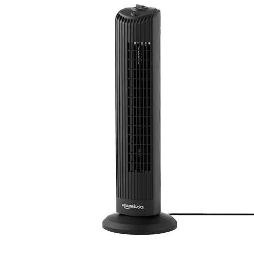 Amazon Basics 71cm Tower Fan for Home with 3 Speed Options and 60° Oscillation, EU Plug, Black Amazon Basics 71cm Tower Fan for Home with 3 Speed Options and 60° Oscillation, EU Plug, Black von Amazon Basics