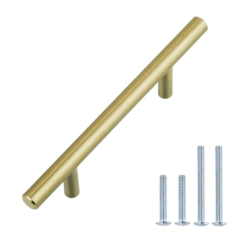 Amazon Basics – AB1500-GC-25 Möbelgriffe, 13.66 cm lang (Lochmitte 7.62 cm),Gold Champagner von Amazon Basics