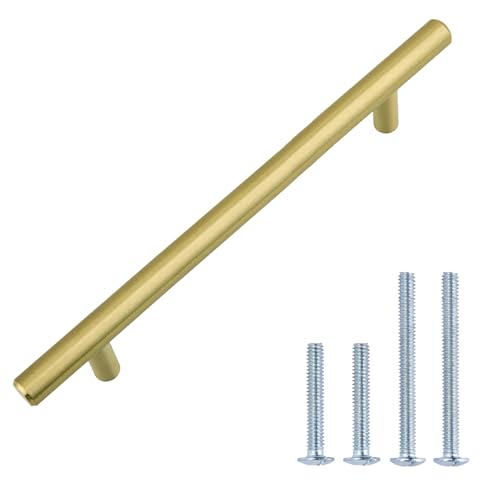 Amazon Basics AB1504-GC-25 Möbelgriffe, 18.75 cm lang (Lochmitte 12.7 cm), Gold Champagner von Amazon Basics