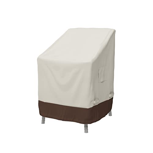 Amazon Basics Abdeckung für Esstischstuhl mit Armlehnen, Doppelpack, Beige, Hellbraun, 2er-Pack von Amazon Basics