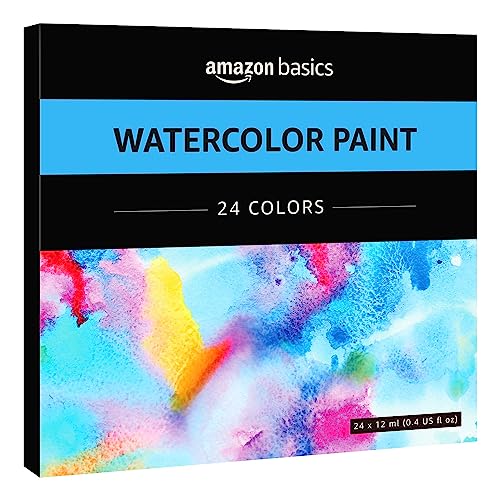 Amazon Basics Aquarellfarben in Tuben, 24 stück, 1er-Pack, Mehrfarbig von Amazon Basics