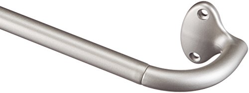 Amazon Basics Gardinenstange mit gebogener Stange für den Innenbereich, ausziehbar, 122 bis 224 cm, Nickel von Amazon Basics
