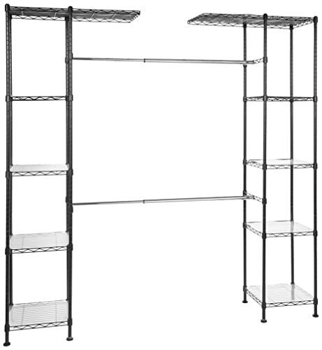 Amazon Basics Ausziehbarer Offener Kleiderschrank mit 10 Höhenverstellbaren Einlegeböden - Maximalgewicht 521 kg, Schwarz, 144.8 - 203.2 x 35.6 x 182.9 cm Amazon Basics Ausziehbarer Offener Kleiderschrank mit 10 Höhenverstellbaren Einlegeböden - Maximalgewicht 521 kg, Schwarz, 144.8 - 203.2 x 35.6 x 182.9 cm von Amazon Basics
