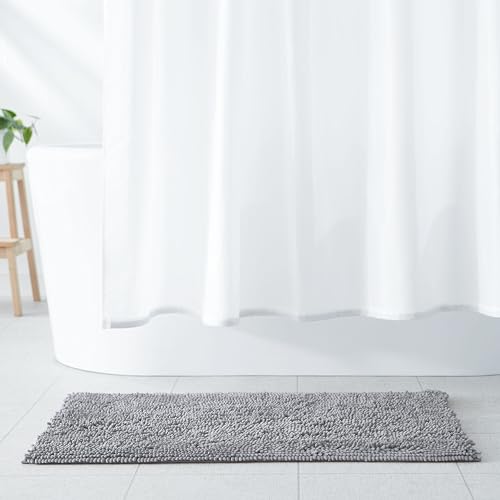 Amazon Basics Mikrofaser Badezimmer Matte, rutschfest, 53 x 87 cm, Platin von Amazon Basics